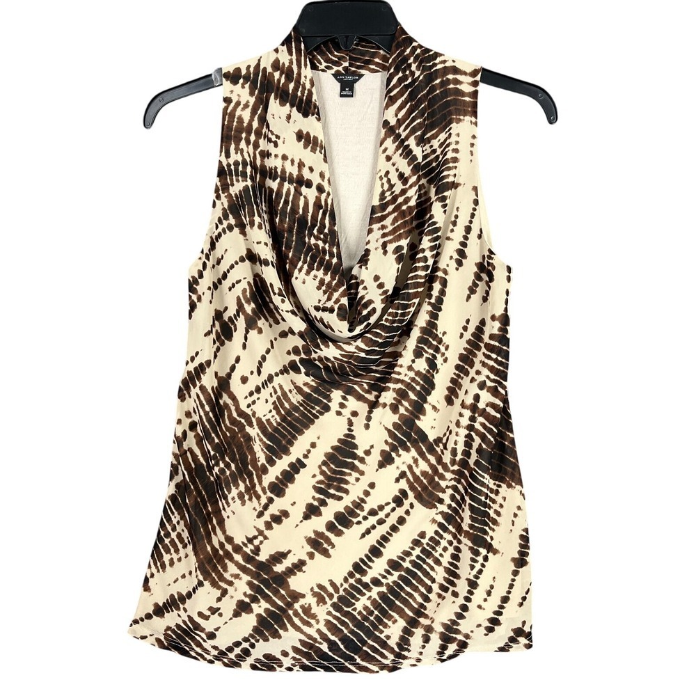 Ann Taylor Top Size M Cowl Neck Sleeveless Blouse Business Casual Modern Classic